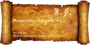 Moseszku Január névjegykártya